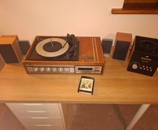 Vintage Tellux 1970s Turntable & 8-Track Project Lot