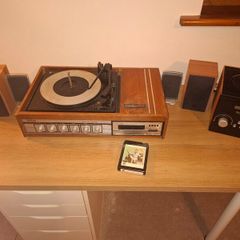 Vintage Tellux 1970s Turntable & 8-Track Project Lot