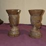 Pair of Wooden African Candle Holders Image 5