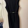 Black office dress with belt, size 12 Image 2