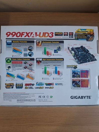 Gigabyte 990FXA  AM3+ motherboard, 16GB DDR3, 2 x AMD FX8350 CPUs, CPU cooler