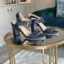 Ladies Navy Block Heel Sandals by Carvela Image 5