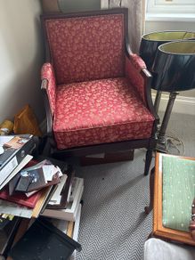 Beautiful upholstered armchair mahogany
