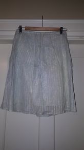 Green White Flared Summer Skirt XS