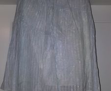 Green White Flared Summer Skirt XS