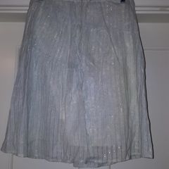 Green White Flared Summer Skirt XS