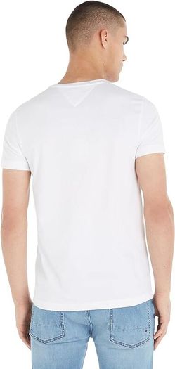 Tommy Hilfiger Men's T-Shirt Short Sleeve Core Stretch Slim Fit MW0MW27539, White 2XL