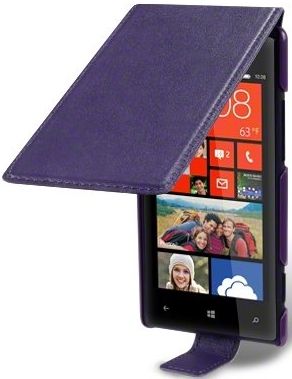 New Htc Windows Phone 8x Premium Pu Leather Flip Case Cover Black / Pink / Red