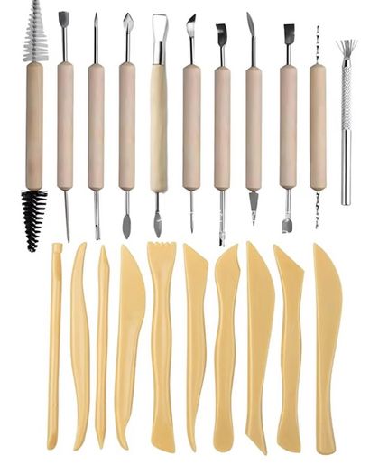 21 Pcs Clay Tools Sculpting Set Suitable for Air Dry Modeling Potter Beginners and DIY Pottery, Clay Sculpting Tools Ceramics for Sculpey Sculpting and Crafting and Carving, Shaping, Embossing