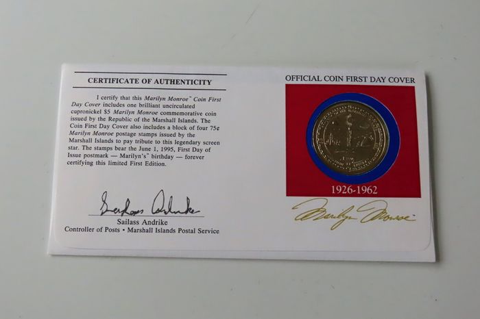 Marilyn Monroe first day coin stamp cover | USA 1995 rare