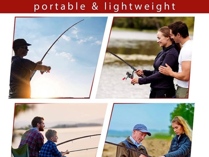 Fishing Rod and Reel Combos, Unique Design With X-Warping Painting, Carbon Fiber Telescopic Fishing Rod with Reel Combo Kit with Tackle Box, Best gift for Fishing Beginner and Angler (FREE POSTAGE)