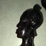 Carved Ebony Wood? Head Man & Woman Bust Tribal Head Statue Figure Set Vintage Image 8