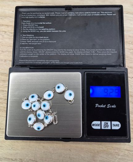 Sterling Silver Evil Eye Glass Charm Bracelet