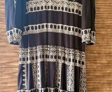 Zara embroidery linen maxi dress XS