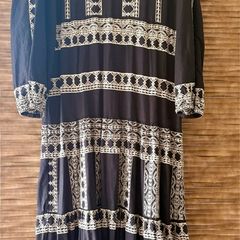 Zara embroidery linen maxi dress XS