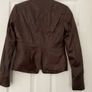 Leather Look Brown Biker Style Jacket - Zara Size S Image 3