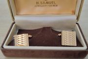Antique, gold-plated H. Samuel cufflinks in original box.
