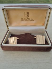Antique, gold-plated H. Samuel cufflinks in original box.