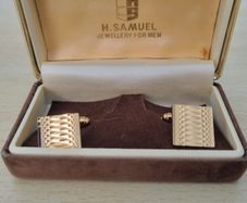Antique, gold-plated H. Samuel cufflinks in original box.