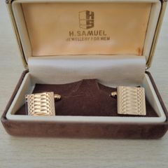 Antique, gold-plated H. Samuel cufflinks in original box.