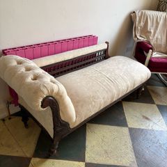 Antique Chaise Lounge Settee