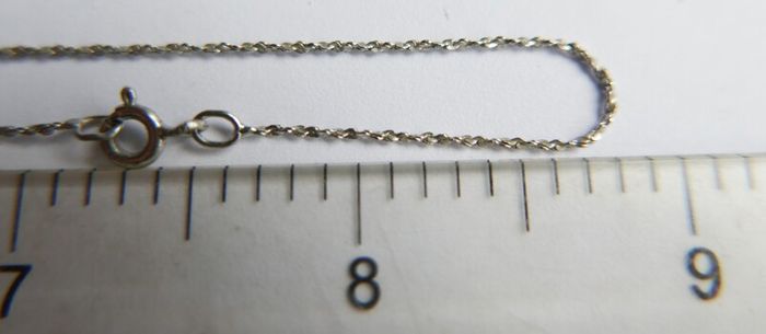 Vintage Sterling Silver 925 Cubic Zirconia Pendant Necklace - length 18" - 2,3g