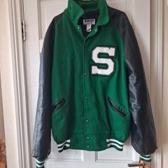 vintage green and black eatan sports jacket Meca Sportswear