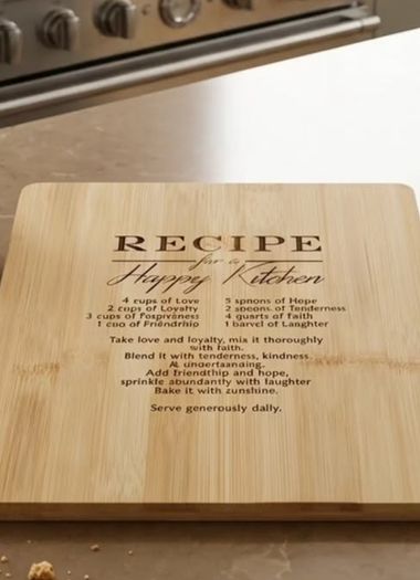 Recipe for a Happy Kitchen Bamboo Board