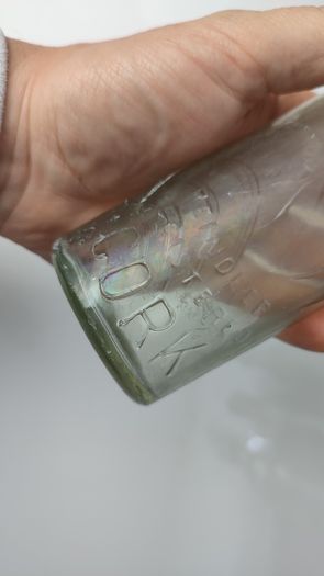 329 - Set of 5 Vintage Clear Glass Collectible Decorative Mineral Water Bottles