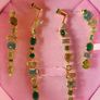 Swarovski asymmetrical drop green crystal earrings Image 2