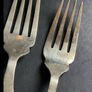 Antique 1907 Sheffield Sterling Silver & Bone-Style Dessert Forks (Set of 6) Image 2