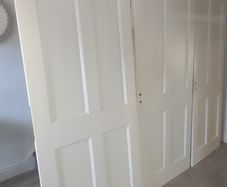 Solid Wood White Internal Panel Doors x 3 - For Sale