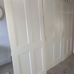 Solid Wood White Internal Panel Doors x 3 - For Sale