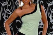 one arm mint top size fits xs sm MUSE BRAND