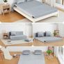 4-in-1 Folding Sofa Bed Double, Fold Out Sofa Couch with Velvet Cover & 2 Cushions, Floor Mattress Lounger for Living Room, Comfy Foldable Sofa Chair Bed, Removable Cover, Washable(135 190CM) Image 9