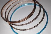 4 multicolour sparkle bangle bracelets