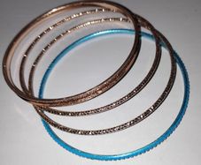 4 multicolour sparkle bangle bracelets