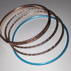 4 multicolour sparkle bangle bracelets