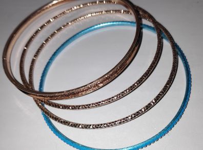4 multicolour sparkle bangle bracelets