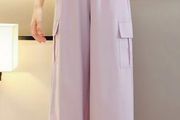 Thin loose material cargo trousers