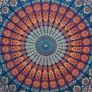 NEW SALE | Indian hippie Bohemian Psychedelic Peacock Mandala Wall hanging Bedding Tapestry (Golden Blue, Poster (30x40Inches) Image 4