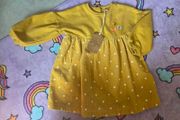 9-12m, With Tags Soft Corduroy Jumper Dress - Embroidered