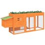 Chicken Coop Brown 204x50x84 cm Solid Wood Pine Image 3
