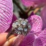 Antique Art Deco 18ct Gold and  Diamond Daisy Ring Image 10