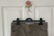 Khaki green womens denim shorts
