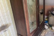 Vintage Antique Mirrored Double Wardrobe with Drawers