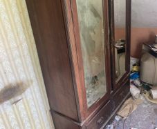 Vintage Antique Mirrored Double Wardrobe with Drawers