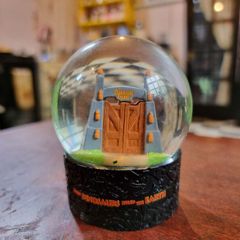 Jurassic Park gates snowglobe