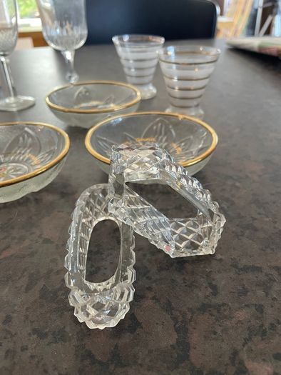 1950s Glassware JOB LOT. Napkin rings etc, sherry glasses,