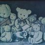 Vintage J.R. Sanders Large Famed Teddy Bear Print Image 3